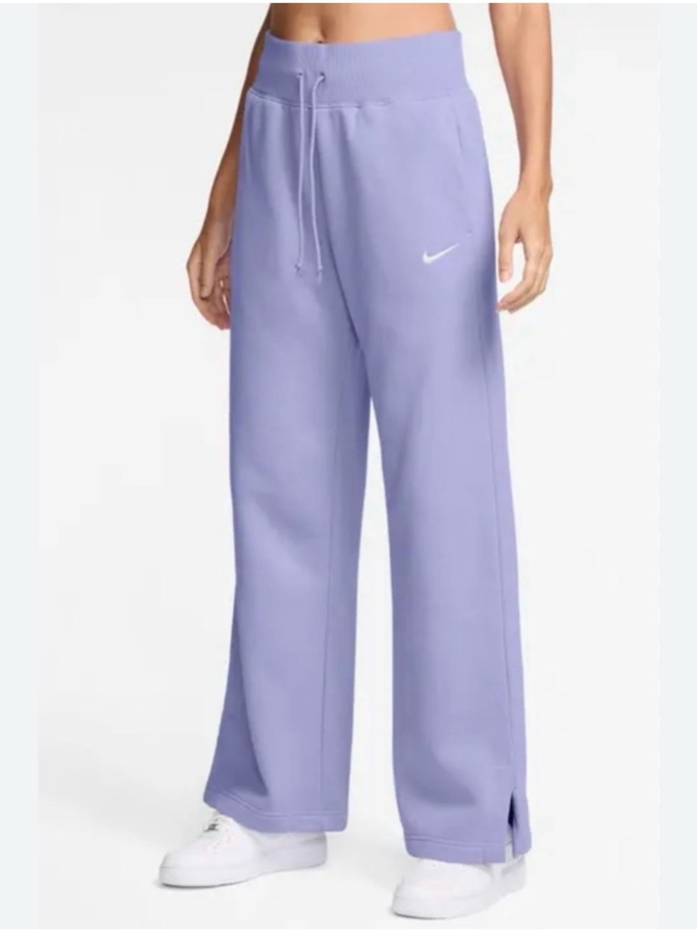 Nike Lavender Wide-Leg Sweatpants with Side Slits